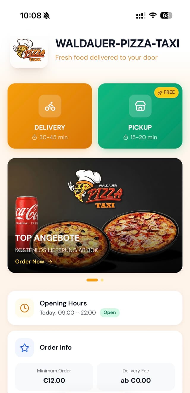 Pizzeria Mobile App