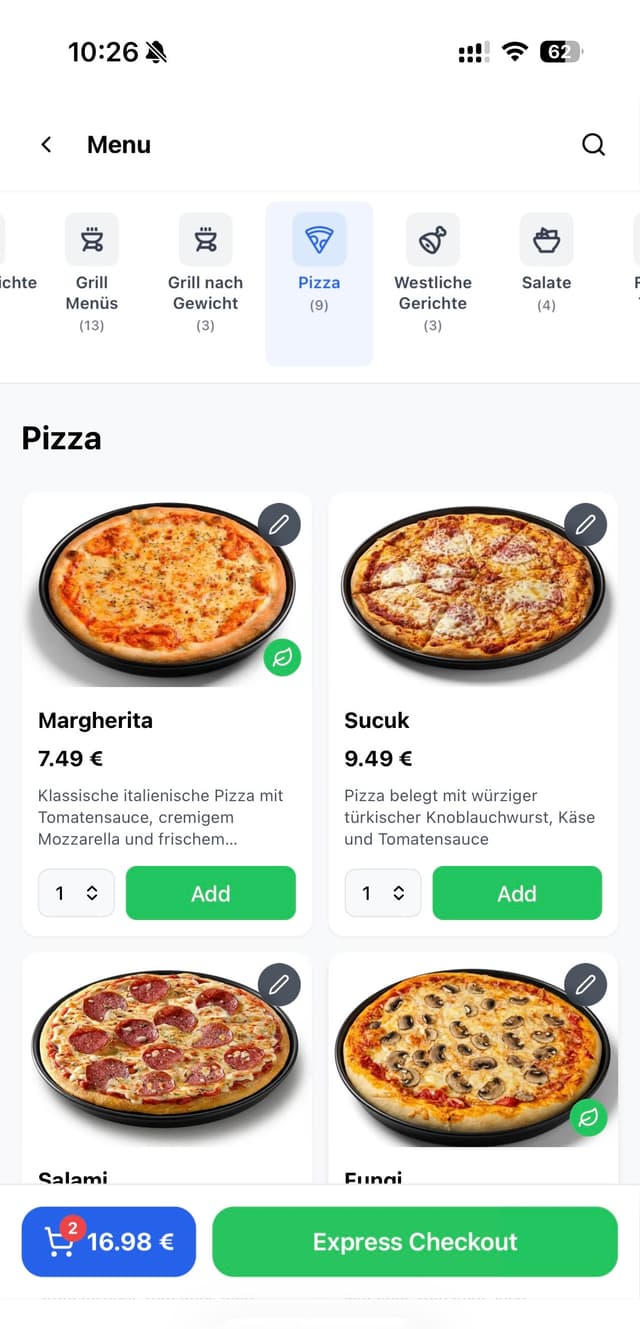 Pizza Online bestellen